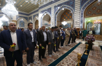 حضور مدیران شهرداری قم در آئین خطبه خوانی حرم مطهر حضرت معصومه(س)